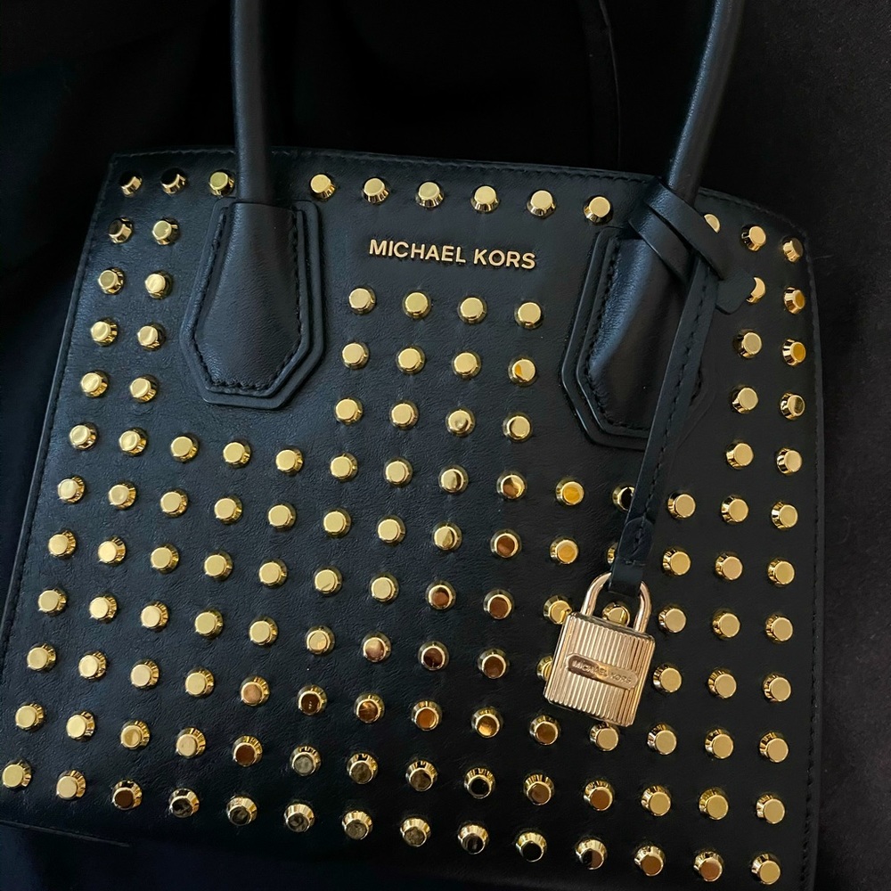 Michael Kors black with gold stud handbag